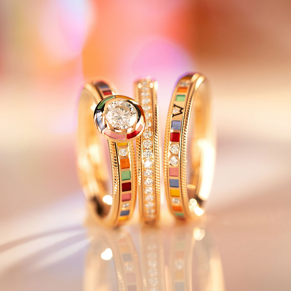 Wellendorff Ring DANKE FUER Regenbogen Ring REGENBOGEN zart Ring BRILLANT JULIE 1000x1000px